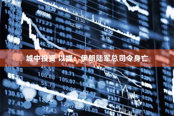 城中投资 以媒：伊朗陆军总司令身亡